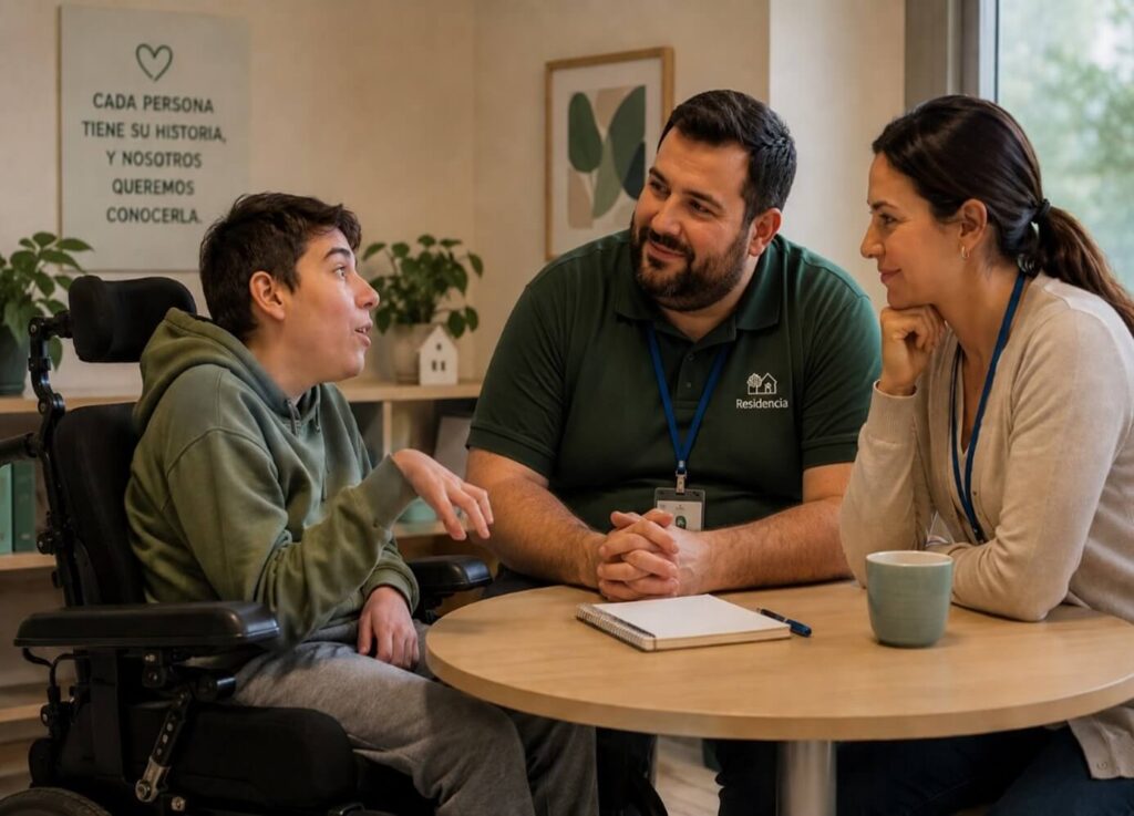 Equipo sociosanitario revisando buenas prácticas para proteger derechos de personas usuarias
